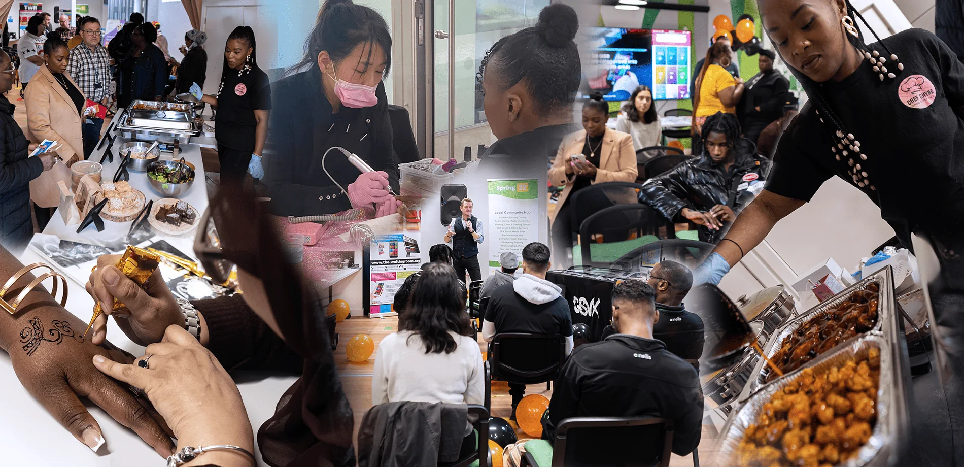 Common Unity community event with food, beauty services and local support