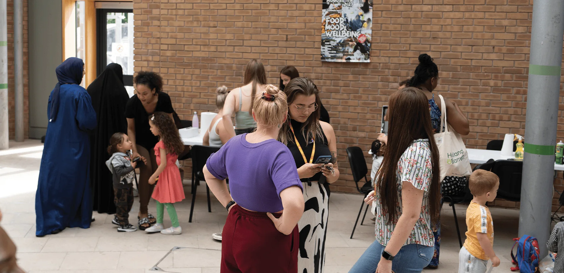 Community engagement event with families and local residents